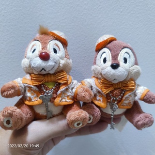 #ขายคู่ พวงกุญแจ เข็มกลัด #ตุ๊กตา #ชิพแอนด์เดล #Chip #and Dale ป้ายผ้า Disney ดิสนีย์ ลิขสิทธิ์แท้ ตำหนิหนังที่เสื้อร้าว