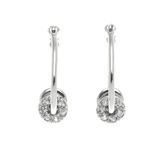 Aevari White Moon Dust Earrings Sterling Silver 925 with White Sapphire and Rhodium Plated