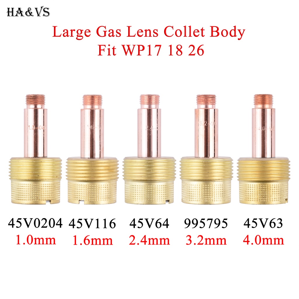 2 ชิ้น 1.0/1.6/2.4/3.2/4.0 มิลลิเมตรเลนส์แก๊สขนาดใหญ่ Collet Body 45V0204 45V116 45V64 995795 45V63 