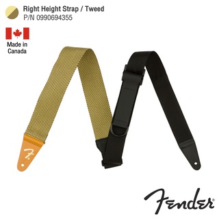 Fender® Right Height™ Strap สายสะพายกีตาร์ สำหรับโปร่ง/ไฟฟ้า/เบส กว้าง 2" ปรับความยาวได้ 43 - 57 นิ้ว ปลายสายหนังแท้ ** Made in Canada **