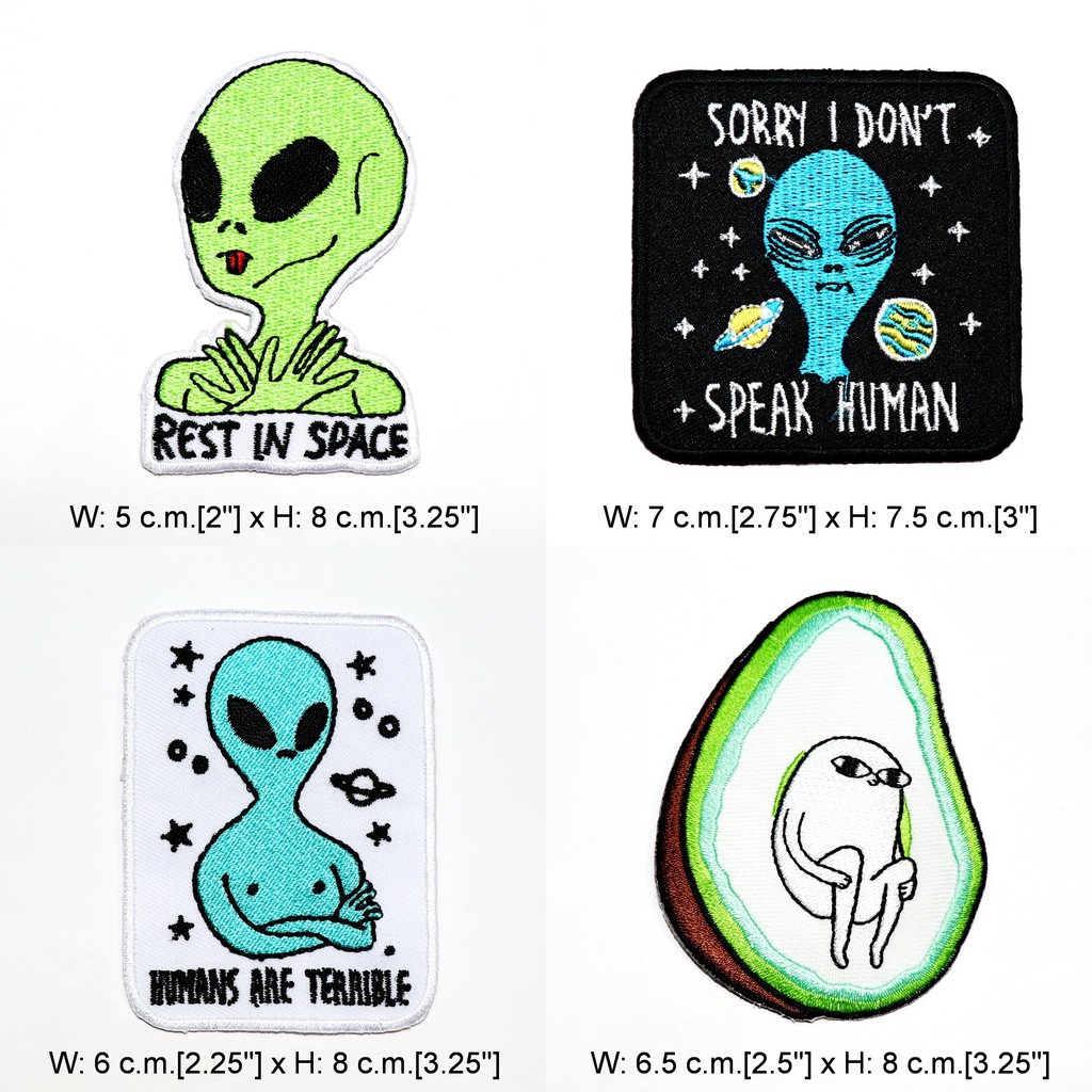 ตัวรีดเอเลี่ยน อวกาศ Alien UFO Space Patch งานปัก DIY wop ตัวรีดติดเสื้อ กางเกง ตัวรีด อาร์ม ลาย เอเลี่ยน การ์ตูน สวย สี - รูปที่ 3