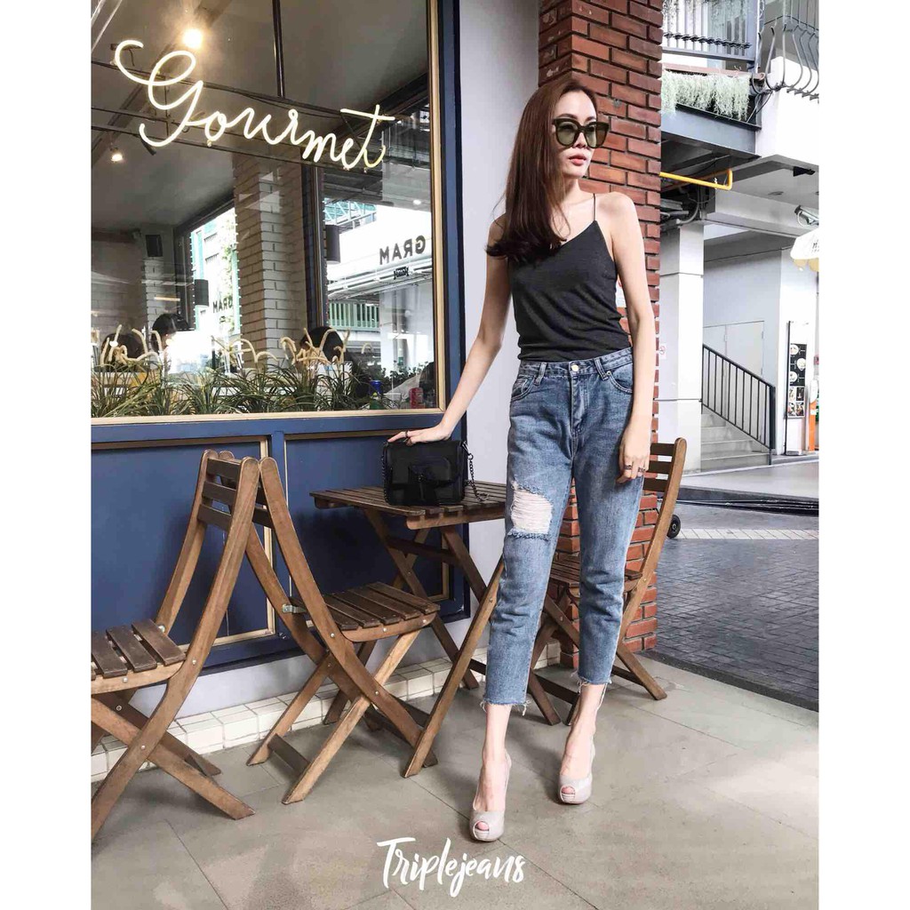 Triple Jeans : กางเกงทรง Boy รุ่น TJ30