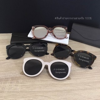 Eyewear_by.tm แว่นกันแดด ทรงกลม เก็บทรงหน้า รุ่น Roman สีครีม น้ำตาลอ่อน ดำ กระ