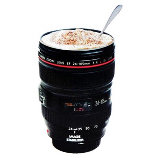 ร้านไทย แก้วเลนส์ สแตนเลส Caniam  (Canon) EF 24-105มม.แก้วกาแฟ มีฝาปิด ของฝาก ของขวัญ ตากล้อง เหมือนจริงจนหยิบผิด