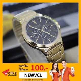 CASIO นาฬิกาผู้ชาย  รุ่น MTP-V300G-1AUDF (Gold-Black) โค้ดลดเพิ่มราคาพิเศษ ทักแชทขอรับโค้ด