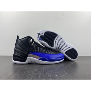 Jdto Air Jordan 12 รองเท้ากีฬา รองเท้าบาสเก็ตบอล สีดํา ฟ้า ขาว