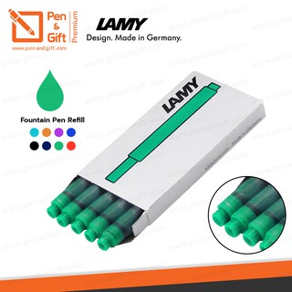 หมึกหลอด LAMY รุ่น T10 สีเขียว [แพ็ค 5 ชิ้น] - หมึกหลอดลามี่ สำหรับปากกาหมึกซึม ของแท้ 100 %