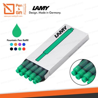 หมึกหลอด LAMY รุ่น T10 สีเขียว [แพ็ค 5 ชิ้น] - หมึกหลอดลามี่ สำหรับปากกาหมึกซึม ของแท้ 100 %