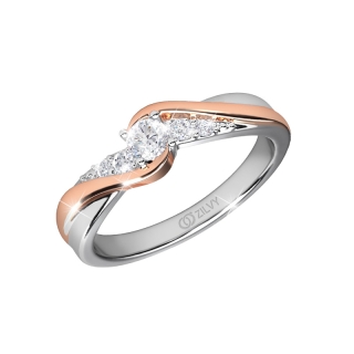 Zilvy - แหวนหญิงเพชรน้ำร้อย 0.14 กะรัต ตัวเรือนทองคำขาว/โรสโกลด์ (GR901)