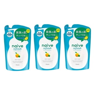 KRACIE NAIVE ครีมอาบน้ำ นาอีฟ รีเฟรช บอดี้ วอช สูตรโคลน และสารทำความสะอาดผิวกรดอะมิโนจากพืช กลิ่นเกรปฟรุ๊ต และมะนาว ผลิต