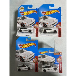 Hot wheels set of 90 Honda Civic EF 2017 in White THEN AND NOW 2 OF 10 ซีวิค สามดอ