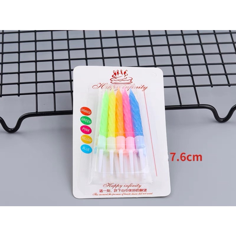 เทียนhbd หลายแบบ เทียนลายHappy birthday 6แท่ง พร้อมส่งในไทย - รูปที่ 3