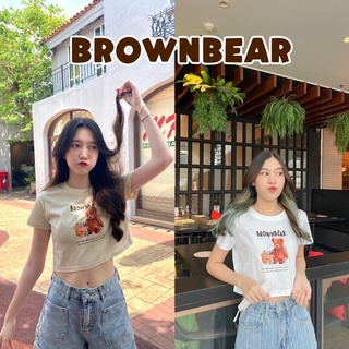 พร้อมส่ง‼️ BROWNBEAR MINI CROP ครอปพอดีตัว cotton100%