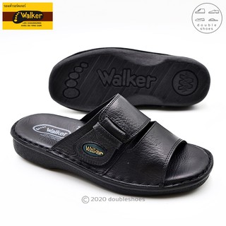 Walker Boston รองเท้าแตะแบบสวม หนังแท้ รองเท้าเพื่อสุขภาพ รุ่น DB002 สีดำ ไซส์ 40-45