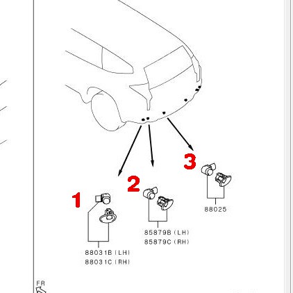 เซ็นเซอร์ถอยหลัง   Mitsubishi Pajero  ปาเจโร่ มิตซู แท้ เบิกศูนย์