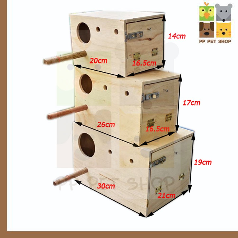 กล่องเพาะ ที่นอน ชนิดไม้ นกเลฟเบิร์ด ขนาด 16*26*17 ซม. ราคา 120 บ. ราคา ถูกที่สุด ดีลบีเคเค แกลเลอรีภาพที่ 3