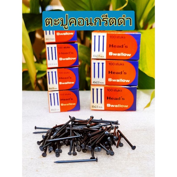ตะปูคอนกรีตดำ ตรานก ทุกขนาดในที่เดียว