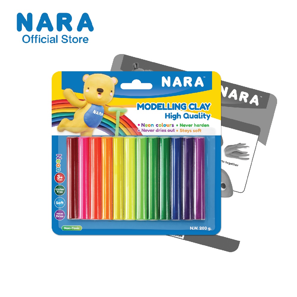 NARA Modelling Clay ดินน้ำมันไร้สารพิษ 12 สี (ขนาด 200 กรัม) *เลือกสี*