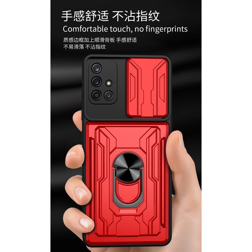 Luxury Shockproof Armor Case Samsung Galaxy A71 A51 A31 A21S A50S A30S A20S A10S A50 4G Card Holder Stand Cover ราคา ถูกที่สุด ดีลบีเคเค แกลเลอรีภาพที่ 5
