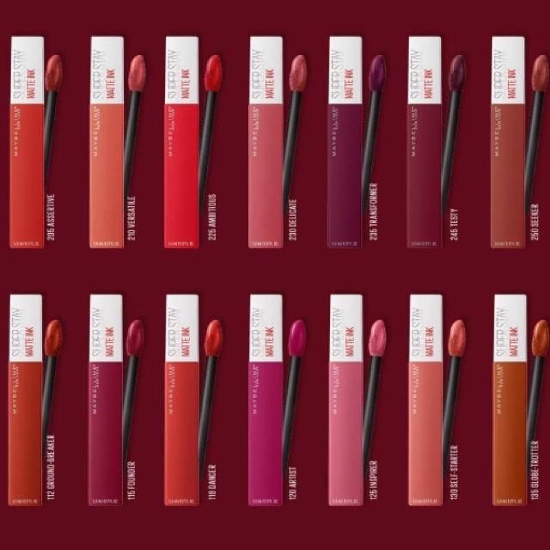 สีใหม่!! มีหลายสีให้เลือก Maybelline Superstay Matte Ink ลิปสติก ลิปจูบไม่หลุด 16 ชม. เนื้อแมท ไม่ติ