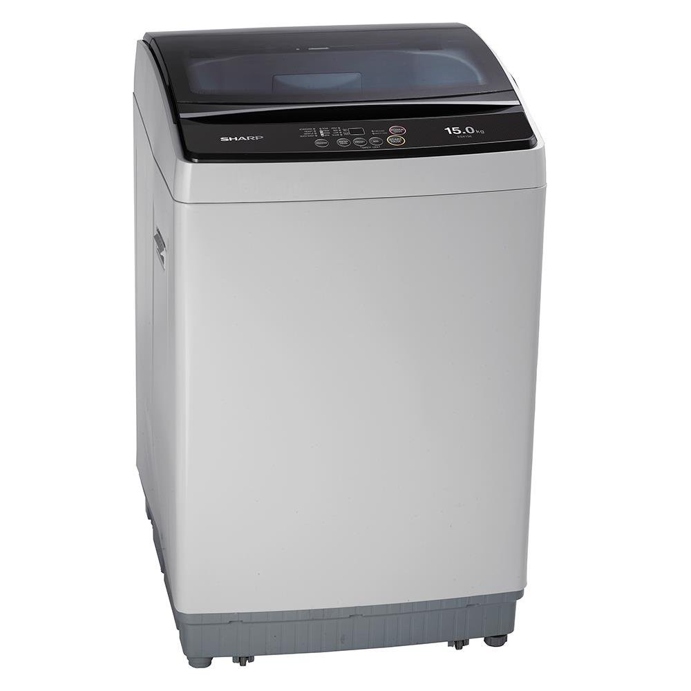 เครื่องซักผ้า เครื่องซักผ้าฝาบน SHARP ES-W159T เงิน 15 กก. เครื่องซักผ้า อบผ้า เครื่องใช้ไฟฟ้า TL WM SHA ES-W159T-SL 15K