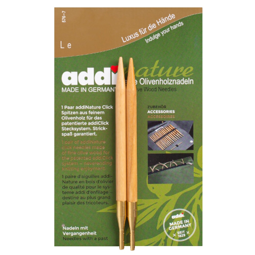 ADDI CLICK NATURE OLIVE WOOD INTERCHANGE CIRCULAR KNITTING NEEDLE Art 576-7