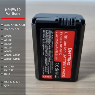 NP-FW50 แบตกล้อง Sony A6400 A6100 A5100 A6000 A6300 A6500 A7II A7 RX10 RX10II RX10 III ขนาด 2160 mAh