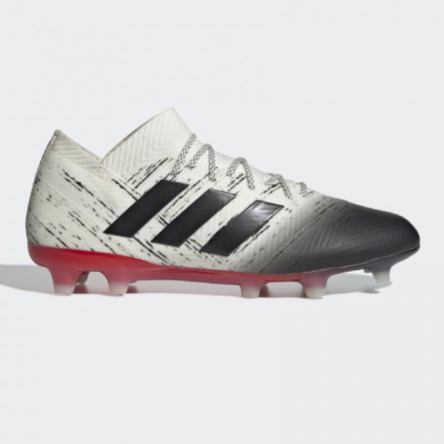 A2067 รองเท้าฟุตบอล รองเท้าสตั๊ด ADIDAS Nemeziz 18.1 FG -Off White/Core Black/Active Red