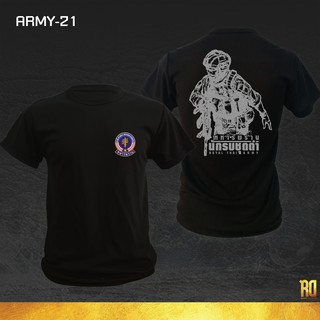 ARMY-21เสื้อซับในทหารพราน  เสื้อทหาร  แขนสั้น เสื้อยืด BLACK ARMY