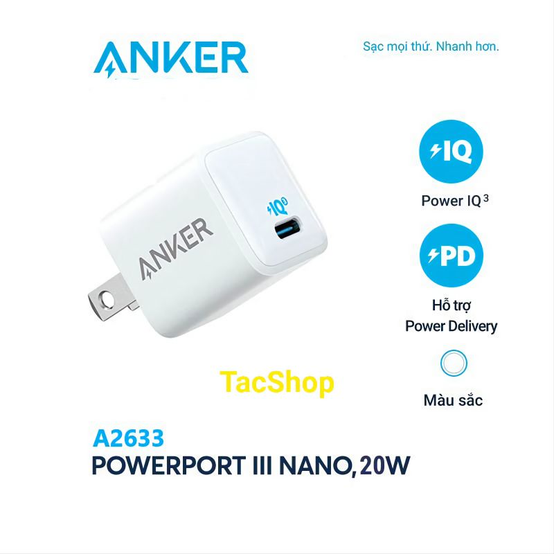 Anker Powerport Ii Nano 20W A2633 ถ ้ วยชาร ์ จเร ็ วของแท ้