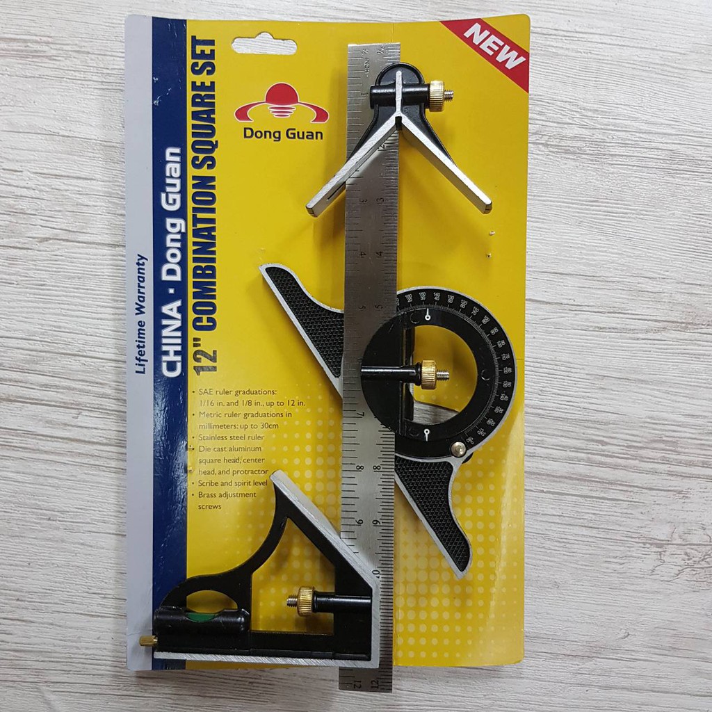 ฉากผสม ฉากสแตนเลสหลายฟังก์ชั่น เครื่องมือวัด Combination Square 300 มิลลิเมตร