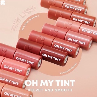 Oh My Tint ลิปโอมายทิ้น ลุคใหม่ Velvet And Smooth ลิปเนื้อละมุน สีแน่นชัด ติดทนนาน 2P Original