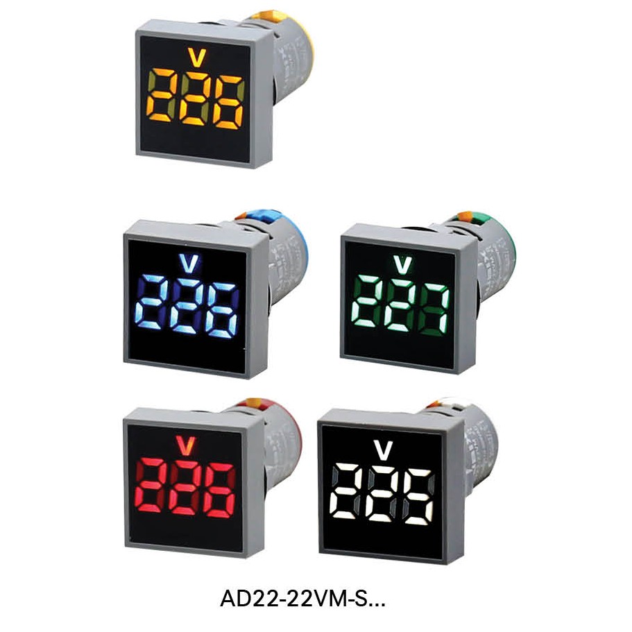 QUBIX LED Voltmeter 110500 VAC Pilot Lamp AD22 โวลท์มิเตอร์ LED