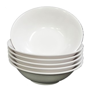 🔥แนะนำ!! เอโร่ ชามเมลามีน สีขาวครีม ขนาด 7 นิ้ว แพ็ค 6 ใบ aro Melamine Bowl 7" White x 6