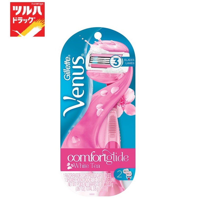 ยิลเลตต์ วีนัส คอมฟอร์ท ไกลด์ ไวท์ ที ด้าม1ใบ2/Venus Cmftglide White Tea Rzr 2Up