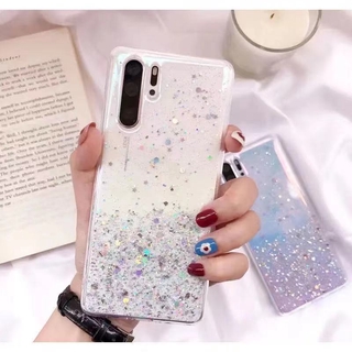 เคสโทรศัพท์มือถือแบบนิ่ม ใส แต่งกลิตเตอร์ดาว สําหรับ Samsung S8 S9 S10 S11 S20 Plus S10E S10Lite S11E S20 Ultra