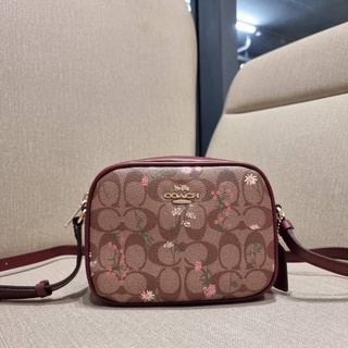 COACH CA719 MINI JAMIE CAMERA BAG IN SIGNATURE CANVAS WITH WILDFLOWER PRINT