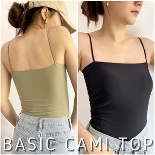 HAJIN.CO - BASIC CAMI TOP (เสื้อสายเดี่ยว, เสื้อมีฟองน้ำ, เสื้อสายเดี่ยวเต็มตัว, เสื้อเบสิก)