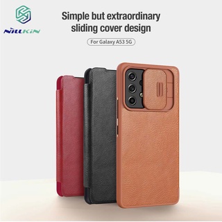 Nillkin เคสหนัง ฝาพับ พร้อมช่องใส่กล้อง สําหรับ Samsung Galaxy A53 5G Qin Pro