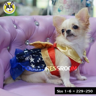 ชุดกระโปรงสุนัขลายดาว ยอดนักรบหญิง DOGGYDRESSROOM