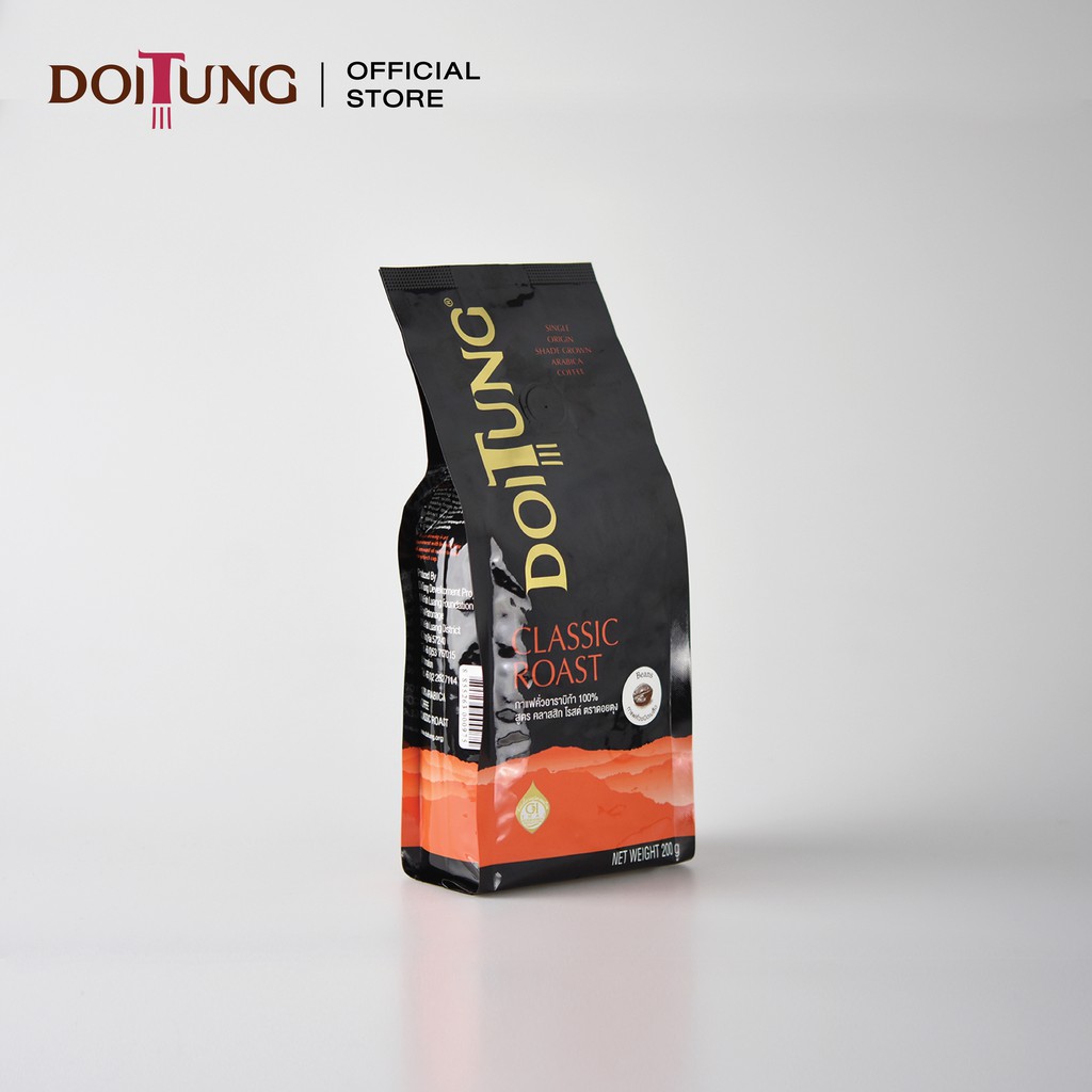 DoiTung Coffee Bean – Classic Roast (200 g.) กาแฟ คั่ว เมล็ด สูตร คลาสสิค โรสต์ ดอยตุง