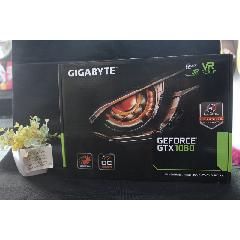 การ์ดจอ GIGABYTE GTX1060 OC 3GB GDDR5 มือสอง ครบกล่อง ประกันมี