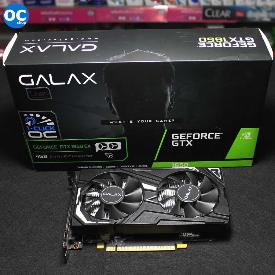 การ์ดจอ GTX 1650 / 4g GALAX GeForce® GTX 1650 EX (1-Click OC) สภาพสวย ครบกล่อง ประกันยาวครับ