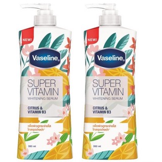 Vaseline Super Vitamin Whitening Serum Citrus &amp; Vitamin B3 380ml x2วาสลีนซุปเปอร์วิตามินไวท์เทนนิ่งเซรั่มซิตรัสและวิตามิ