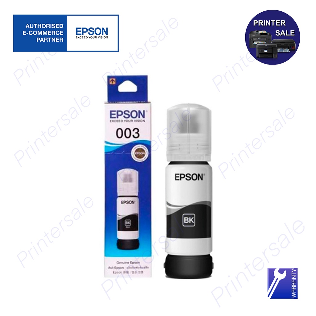 Epson 003 Black หมึกสำหรับเครื่อง EPSON L3110/L3150 NO.003 C13T00V100 ของแท้ By Printersale