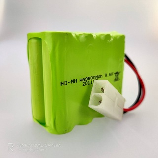 ถ่านชาร์จสำหรับรถบังคับ ของเล่นต่างๆ Ni-MH 9.6V. 3500 mAh. ปลั๊กแบบ 2 รู จัดเรียงถ่านแบบ 4 ก้อน2ชั้น ชนิดถ่าน AA 8 ก้อน