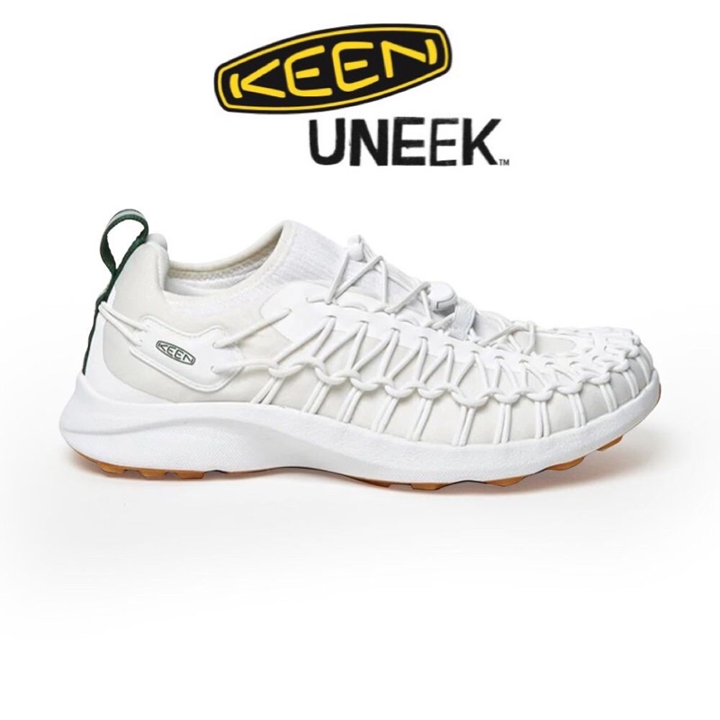 KEEN รองเท้าผู้ชายรุ่นใหม่  Men uneek SNK Sneaker (white/Eden)ใส่เล่นกีฬาออกกังกายใส่ท่องเที่ยว