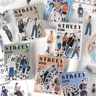 พร้อมส่ง สติกเกอร์ Sticker street shooting girl