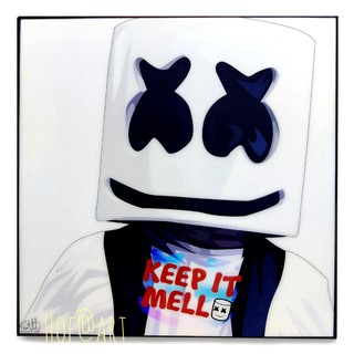 DJ Marshmello #2 มาร์ชเมลโล่ DJ producer ดีเจ EDM เพลง Music ดนตรี รูปภาพ​ติด​ผนัง​ pop art ของขวัญ​ แต่งบ้าน