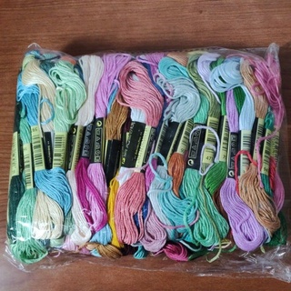 ไหมปักผ้า 100 สี 100 ไจ ไหมปัก เบอร์25 คละสี ส่งจากไทย embroidery floss